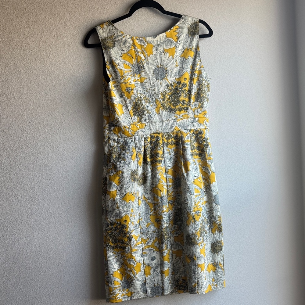 Liberty Of London for Target Size 8 Yellow Daisy Floral Summer Dress Fully Lined - Picture 2 of 4
